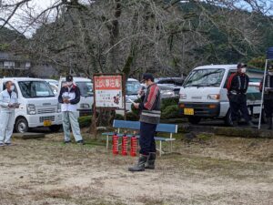 宮部地区防災防犯協議会では、地元消防団の協力により消火訓練を実施しました。